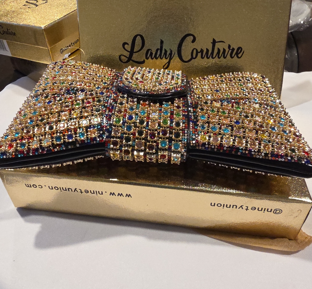Lady Couture Multicolor Jeweled Evening Clutch